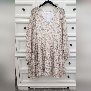 Floral Long Sleeve Dress M